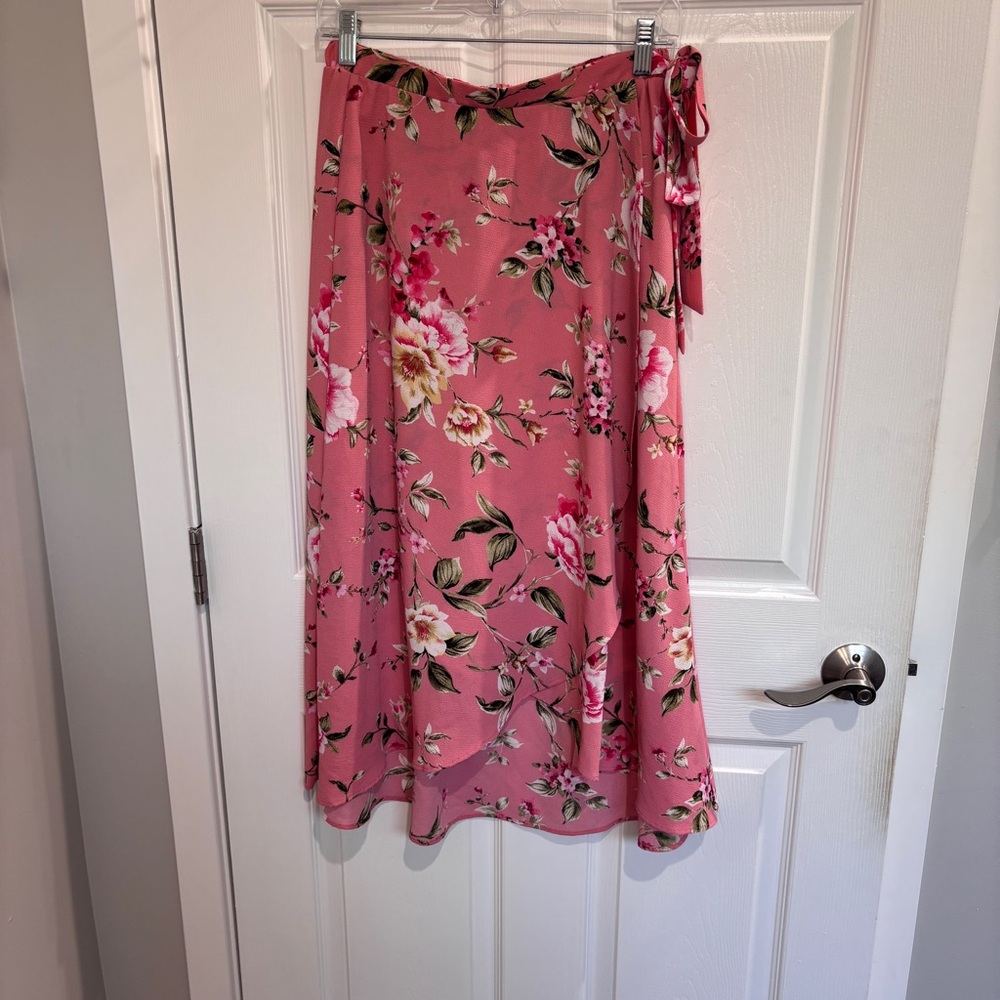 Bobeau floral wrap skirt